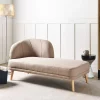 Chaise lounge TANLAY, light brown, fabric, left DEF