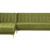 Corner sofa left/right hand ABERDEEN velvet green DEF
