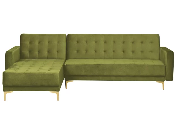 Corner sofa left/right hand ABERDEEN velvet green DEF