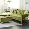 Corner sofa left/right hand ABERDEEN velvet green DEF