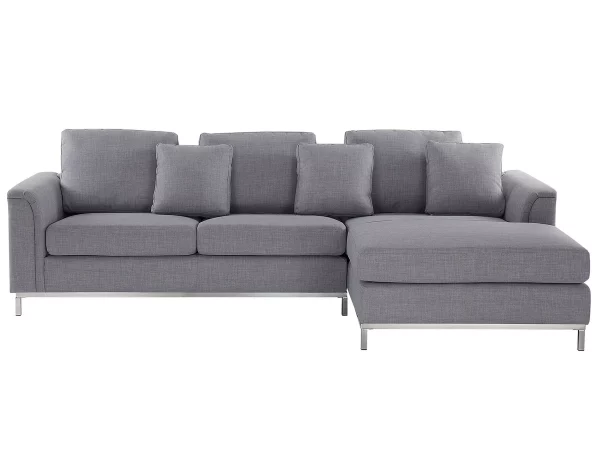 Sofa Ecksofa OSLO L hellgrau ohne Ottomane CH