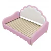 Cama de casal 140x200cm, sofá-cama com cabeceira e iluminação ambiente, completo com colchão, comando, rosa