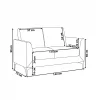 Sofa FENES, 2er Sitzer, Dunkelblau CH