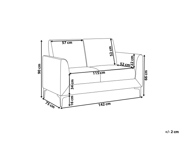 Sofa FENES, 2er Sitzer, Dunkelblau CH