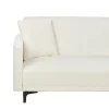 Sofá-cama de 3 lugares em tecido bouclé branco-creme LUCAN