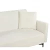 Sofá-cama de 3 lugares em tecido bouclé branco-creme LUCAN