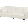 Sofá-cama de 3 lugares em tecido bouclé branco-creme LUCAN