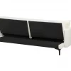 Sofá-cama de 3 lugares em tecido bouclé branco-creme LUCAN