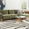 Left Hand Corner Sofa NORA Green DEF