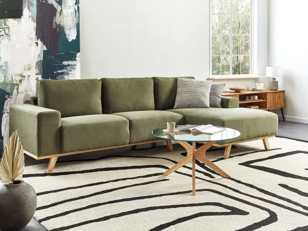 Left Hand Corner Sofa NORA Green DEF