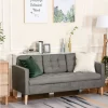 HOMCOM Sofá de 3 lugares acolchoado com 3 almofadas e apoios de braço Espaço de armazenamento Estilo moderno para sala de estar Quarto 166,5x62x82 cm cinza