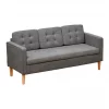 HOMCOM Sofá de 3 lugares acolchoado com 3 almofadas e apoios de braço Espaço de armazenamento Estilo moderno para sala de estar Quarto 166,5x62x82 cm cinza
