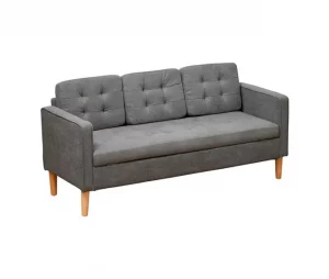 HOMCOM Sofá de 3 lugares acolchoado com 3 almofadas e apoios de braço Espaço de armazenamento Estilo moderno para sala de estar Quarto 166,5x62x82 cm cinza