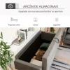 HOMCOM Sofá de 3 lugares acolchoado com 3 almofadas e apoios de braço Espaço de armazenamento Estilo moderno para sala de estar Quarto 166,5x62x82 cm cinza