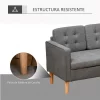HOMCOM Sofá de 3 lugares acolchoado com 3 almofadas e apoios de braço Espaço de armazenamento Estilo moderno para sala de estar Quarto 166,5x62x82 cm cinza