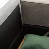 HOMCOM Sofá de 3 lugares acolchoado com 3 almofadas e apoios de braço Espaço de armazenamento Estilo moderno para sala de estar Quarto 166,5x62x82 cm cinza