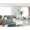 Chaise longue relaxe elétrico BALTIA esquerda 4 lugares cinza claro