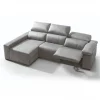 Chaise longue relaxe elétrico BALTIA esquerda 4 lugares cinza claro