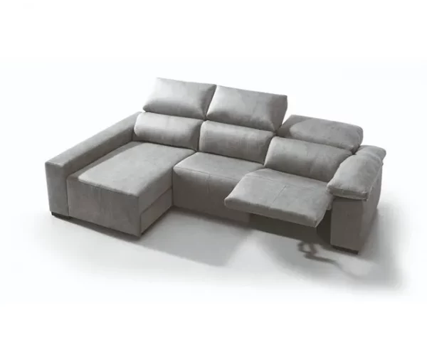 Chaise longue relaxe elétrico BALTIA esquerda 4 lugares cinza claro