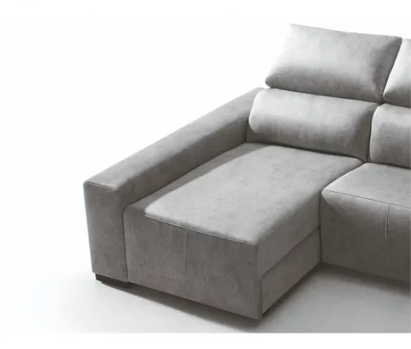 Chaise longue relaxe elétrico BALTIA esquerda 4 lugares cinza claro