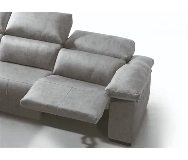 Chaise longue relaxe elétrico BALTIA esquerda 4 lugares cinza claro