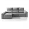 Chaise longue relaxe elétrico BALTIA esquerda 4 lugares cinza claro