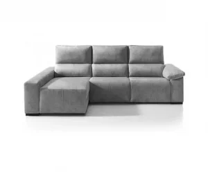 Chaise longue relaxe elétrico BALTIA esquerda 4 lugares cinza claro