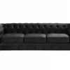 Sofa CHESTERFIELD Samtstoff schwarz CH