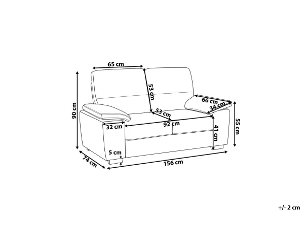2 Seater Sofa, VOGAR, light beige DEF