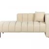 Chaise-longue à direita em veludo creme LANNILS