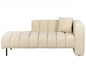 Chaise-longue à direita em veludo creme LANNILS