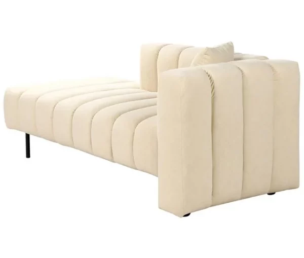 Chaise-longue à direita em veludo creme LANNILS