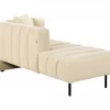 Chaise-longue à direita em veludo creme LANNILS