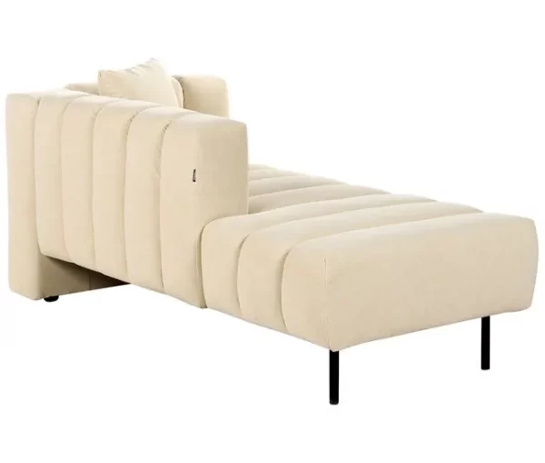 Chaise-longue à direita em veludo creme LANNILS