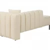 Chaise-longue à direita em veludo creme LANNILS