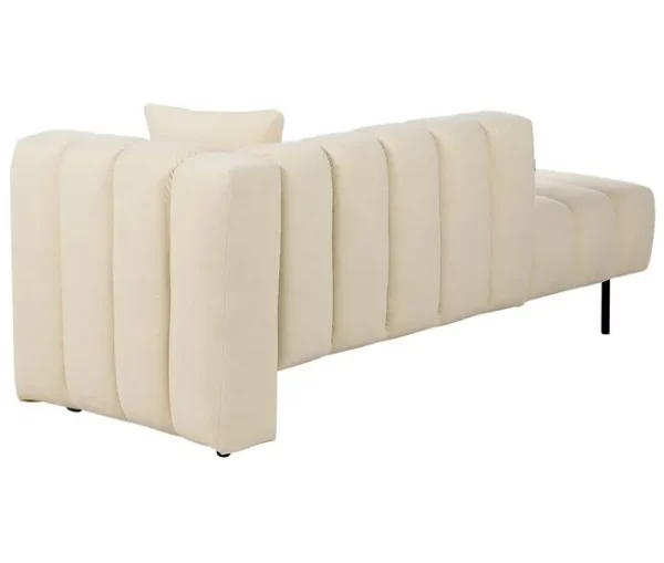 Chaise-longue à direita em veludo creme LANNILS