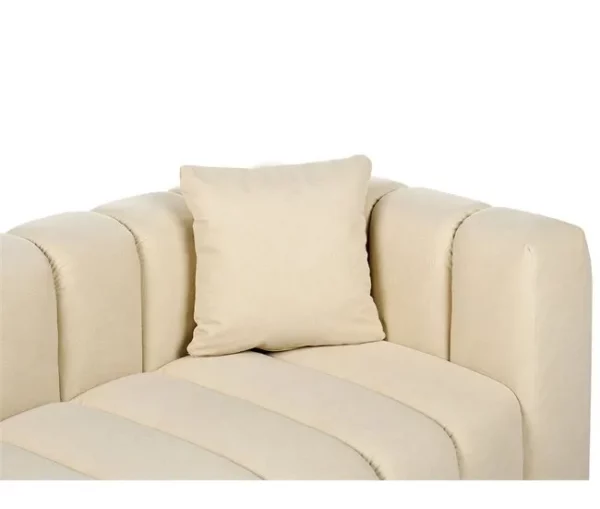 Chaise-longue à direita em veludo creme LANNILS