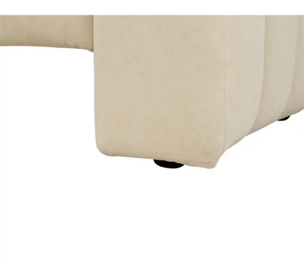 Chaise-longue à direita em veludo creme LANNILS