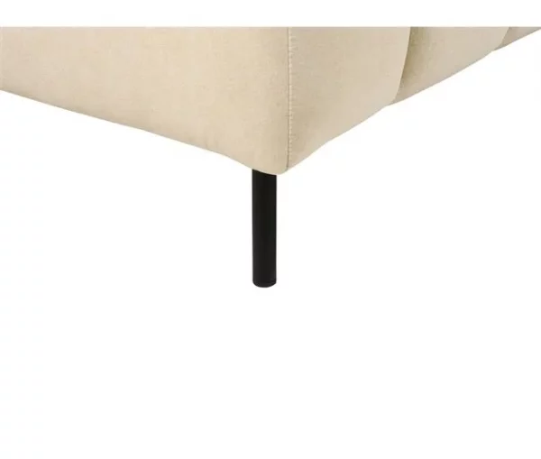 Chaise-longue à direita em veludo creme LANNILS