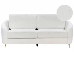 Sofá de 3 lugares em bouclé branco TROSA