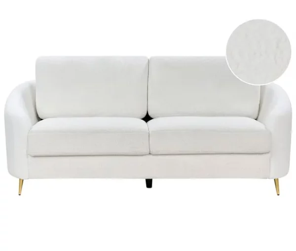 Sofá de 3 lugares em bouclé branco TROSA