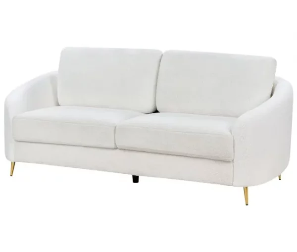 Sofá de 3 lugares em bouclé branco TROSA