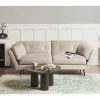 Sofá de 3 lugares em veludo creme LENVIK