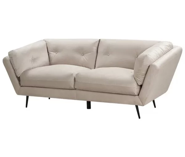 Sofá de 3 lugares em veludo creme LENVIK