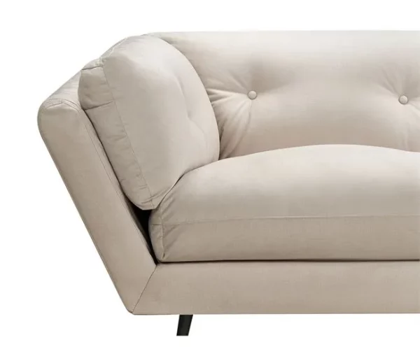 Sofá de 3 lugares em veludo creme LENVIK