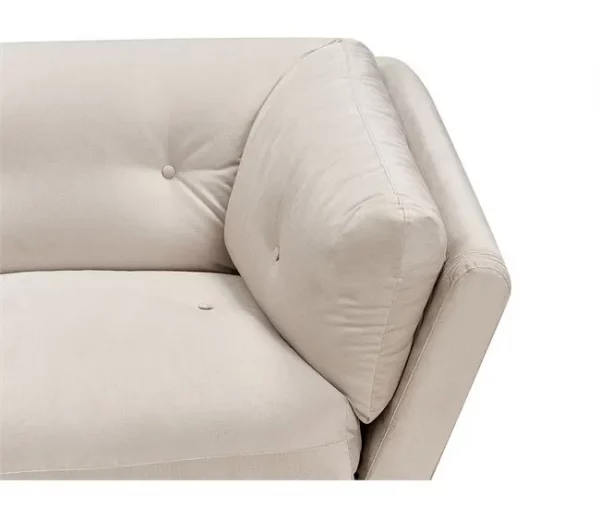 Sofá de 3 lugares em veludo creme LENVIK