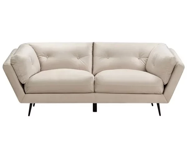 Sofá de 3 lugares em veludo creme LENVIK