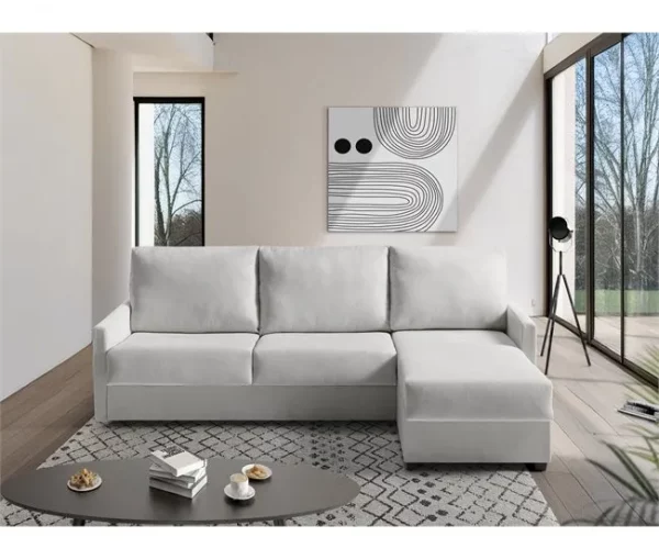 Chaise longue com cama AVA reversível 3 lugares cinza