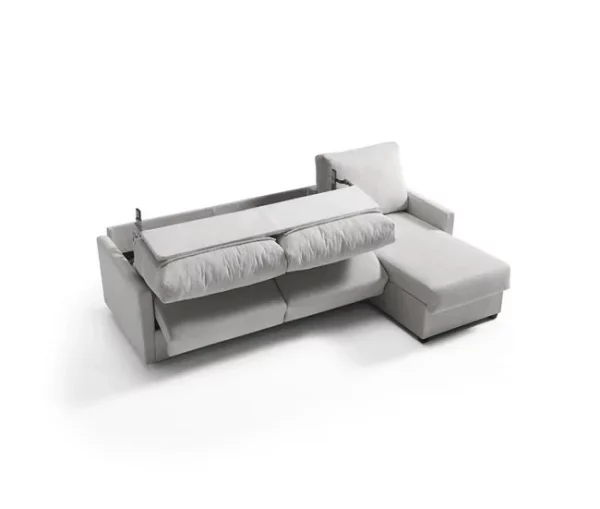 Chaise longue com cama AVA reversível 3 lugares cinza