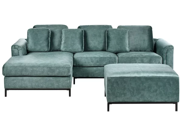 Sofa OSLO R Teal Velvet + ottoman DEF